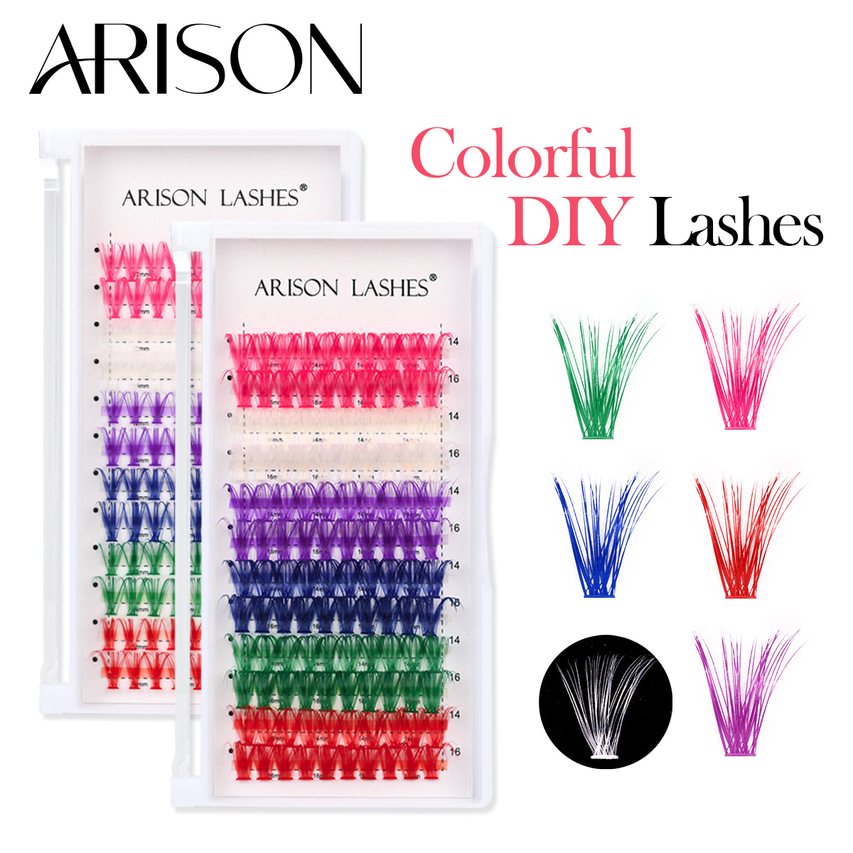 Lash Tile Palette - ARISON 12 แถวผสมสี Cluster Lashes 20D/40D