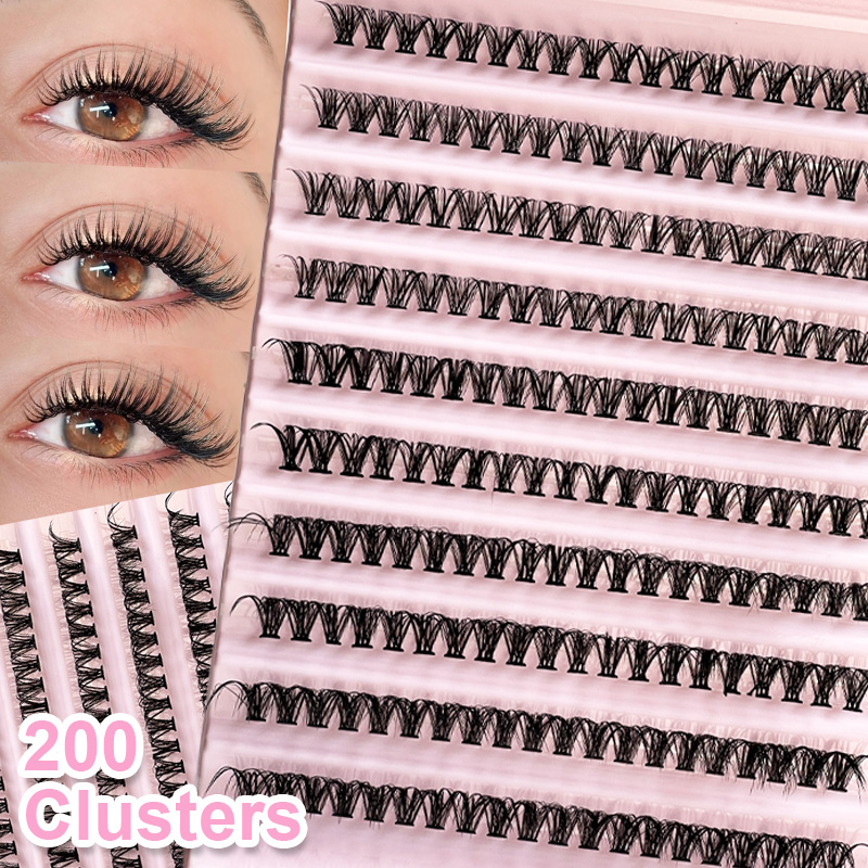 Eyelash Extension Natural - ขนตาปลอมแบบช่อ 8-16 มม. 200 ชิ้น ขนตาแบบกลุ่ม