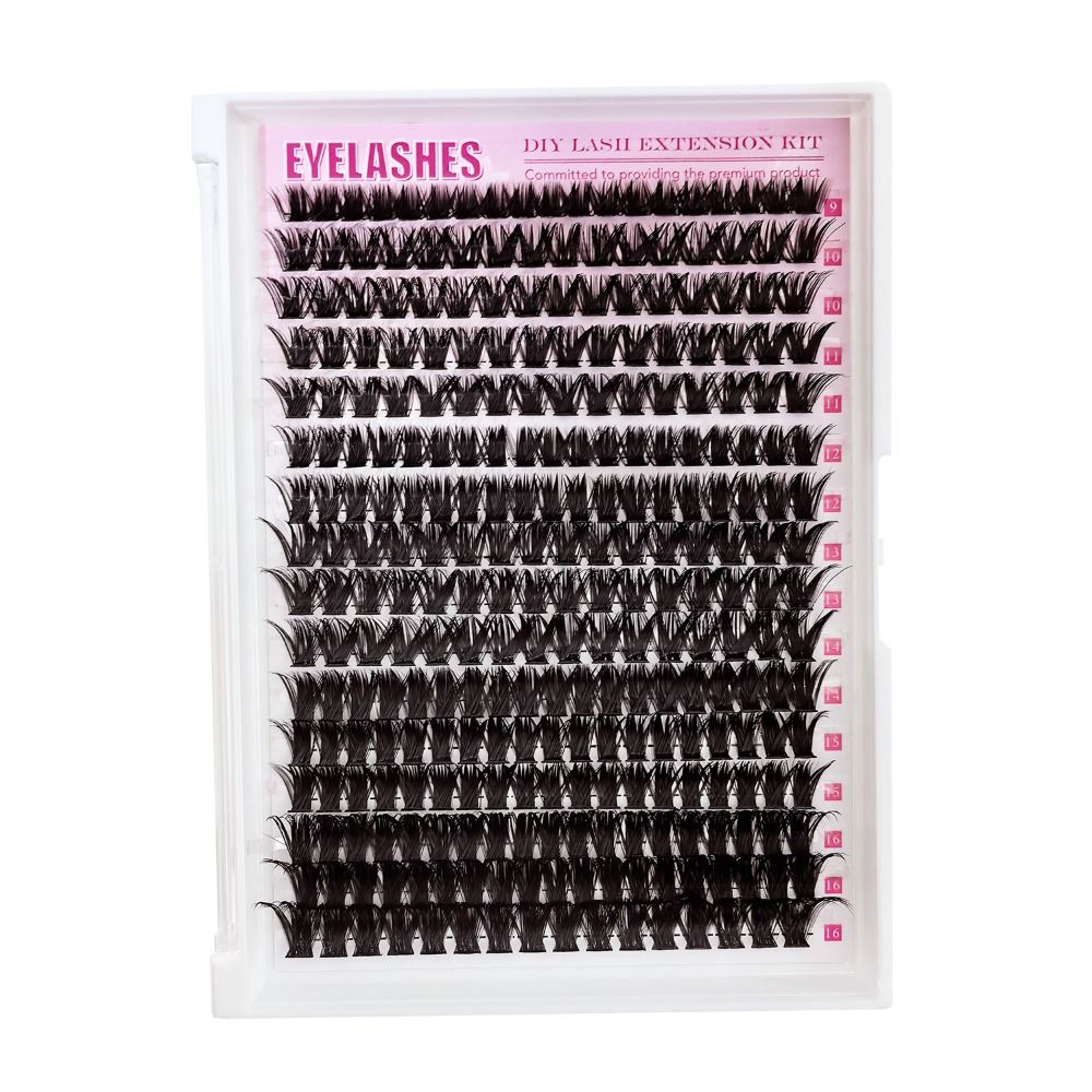 Eyelash Extension Kits - ชุดต่อขนตาปลอมแบบธรรมชาติ ดีไซน์แบบกลุ่ม ติดง่าย ไม่ต้องใช้กาว ขนตาแบบ Wispy