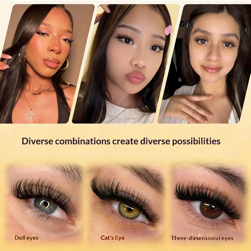 Eyelash Extension Kits - ชุดต่อขนตา DIY แบบใหม่ ไม่ต้องใช้กาว ขนตาแบบกลุ่ม ขนตาปลอมมิงค์
