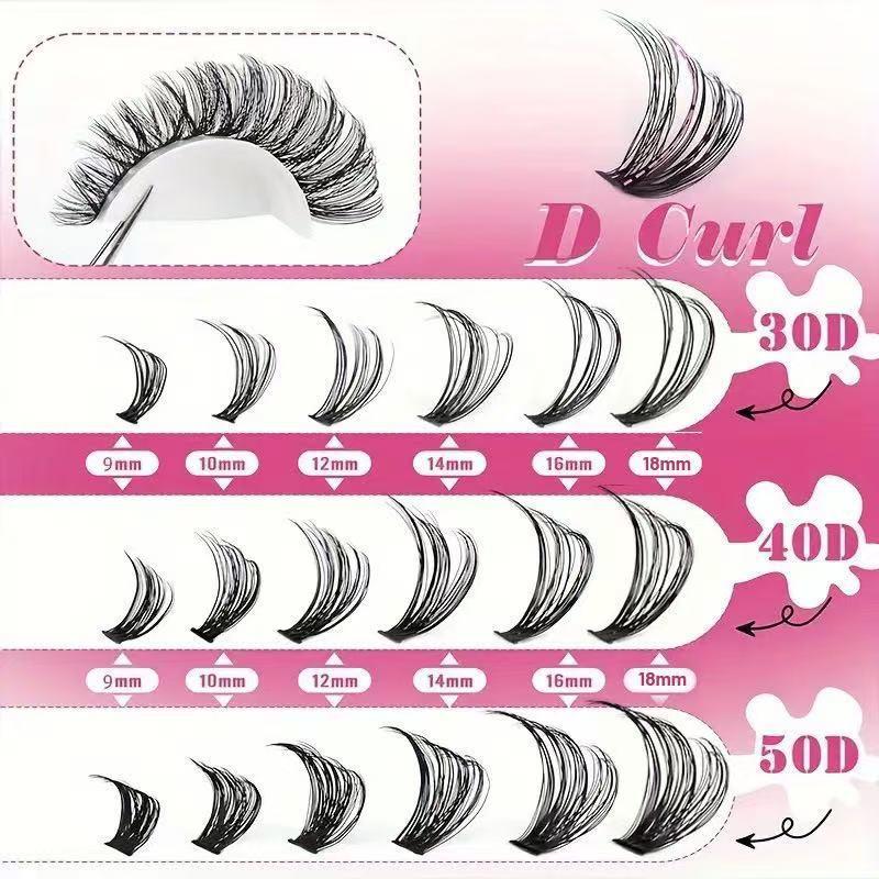 Eyelash Extension Kits - ชุดต่อขนตาแบบมืออาชีพ D Curl Cluster Lashes Kit