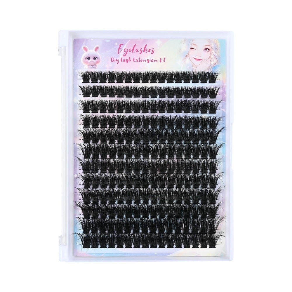 Eyelash Extension Kits - ชุดต่อขนตาปลอมแบบธรรมชาติ ดีไซน์แบบกลุ่ม ติดแน่น ทนนาน ชุดอุปกรณ์ต่อขนตา DIY