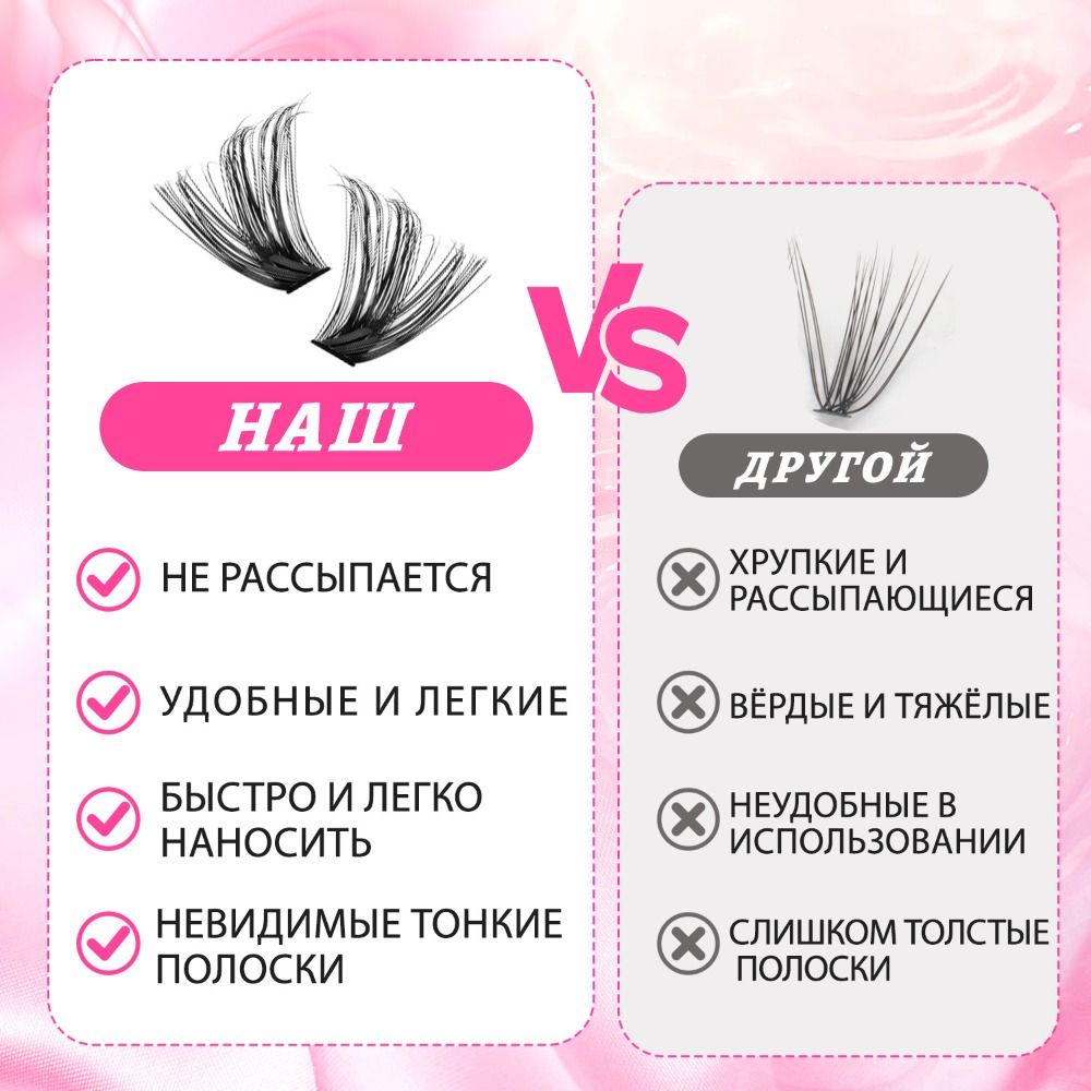 Eyelash Extension Kits - ขนตาปลอมแบบธรรมชาติ สไตล์ Wispy ติดแน่น 3 มิติ