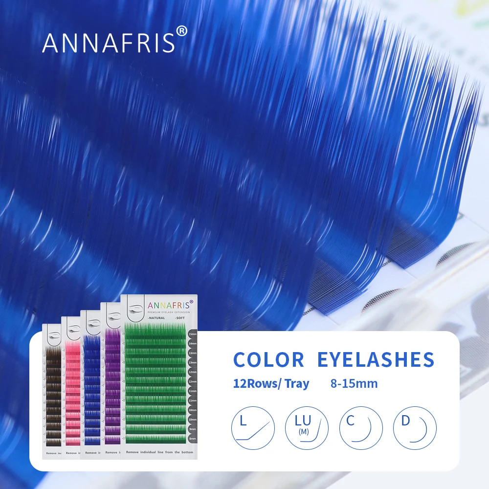Lash Tile Palette - ANNAFRIS แต่ละสีต่อขนตา C D Curl รัสเซีย8-15มม.ความยาวผสมธรรมชาติ