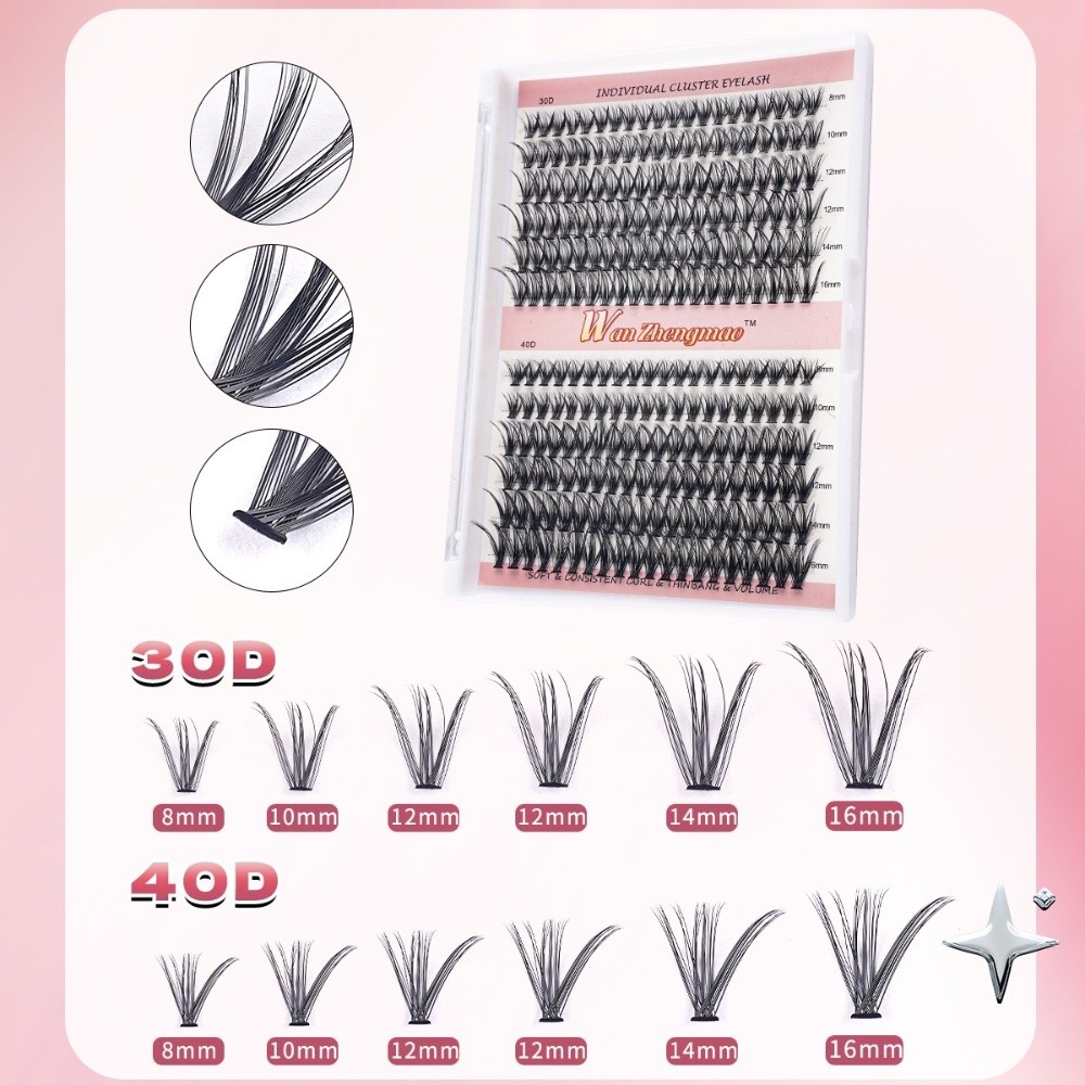 Eyelash Extension Kits - ขนตาปลอมแบบติดกาวและซีล ความยาว 8-16 มม. ให้ลุคธรรมชาติ ชุดต่อขนตา