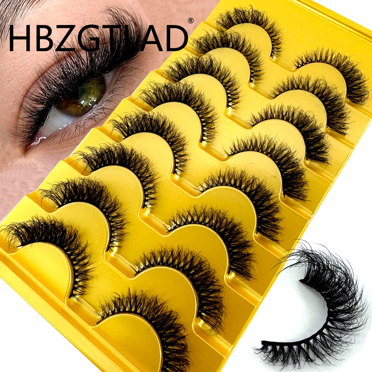 HBZGTLAD ขนตาปลอมแบบตาแมว 8 คู - Eyelash Extension Cat Eye Wispy บทวิจารณ์และราคา