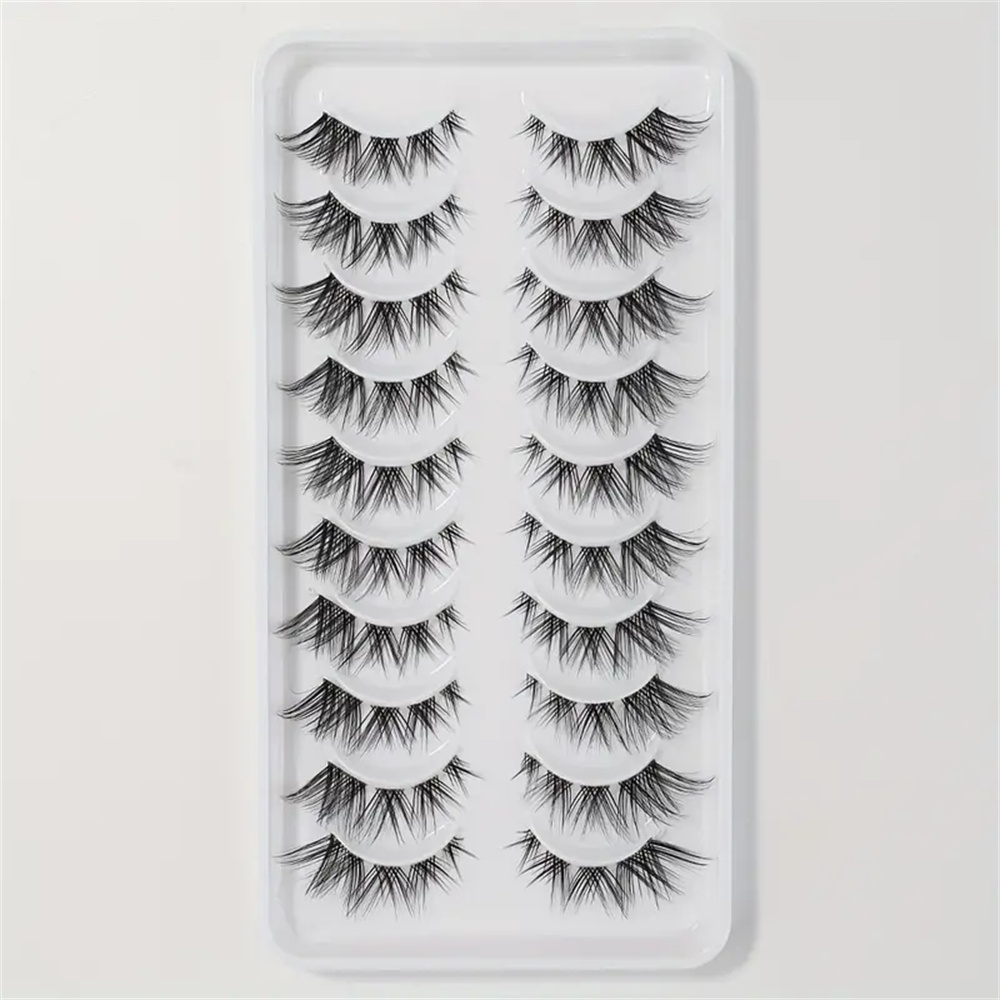 10 คู่ขนตาปลอม Cluster Lashes  - Eyelash Extension Cat Eye Wispy บทวิจารณ์และราคา