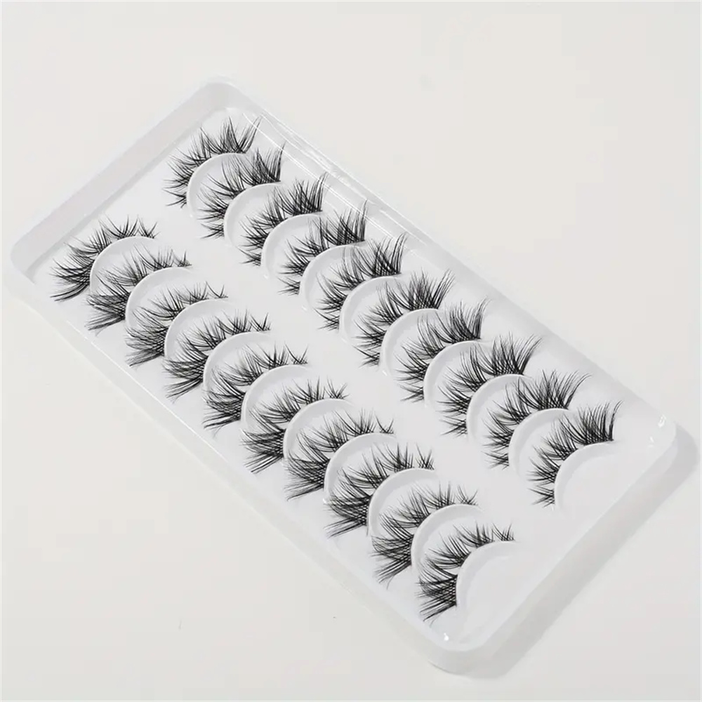 10 คู่ขนตาปลอม Cluster Lashes  - Eyelash Extension Cat Eye Wispy บทวิจารณ์และราคา