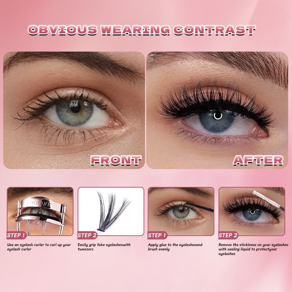 ขนตาปลอมแบบธรรมชาติ ความยาว 8- - Eyelash Extension Kits บทวิจารณ์และราคา